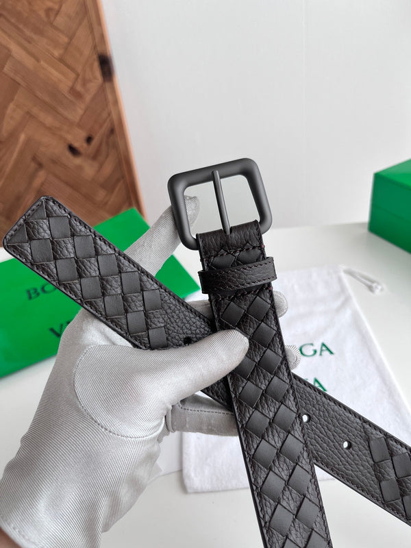 BV Intrecciato Belt 3.5CM Woven Leather 216755