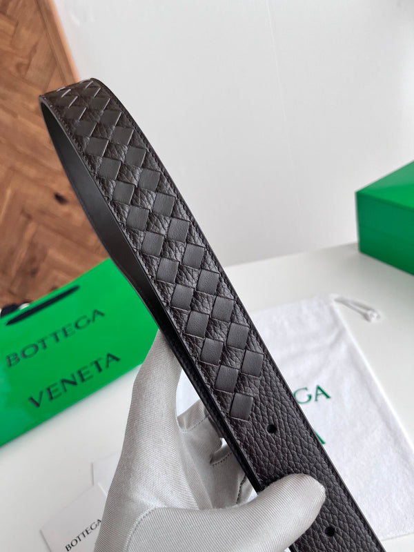 BV Intrecciato Belt 3.5CM Woven Leather 216755