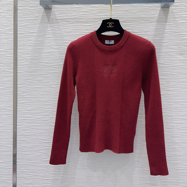 CC Ribbed Knit Crewneck Sweater Wool 426357