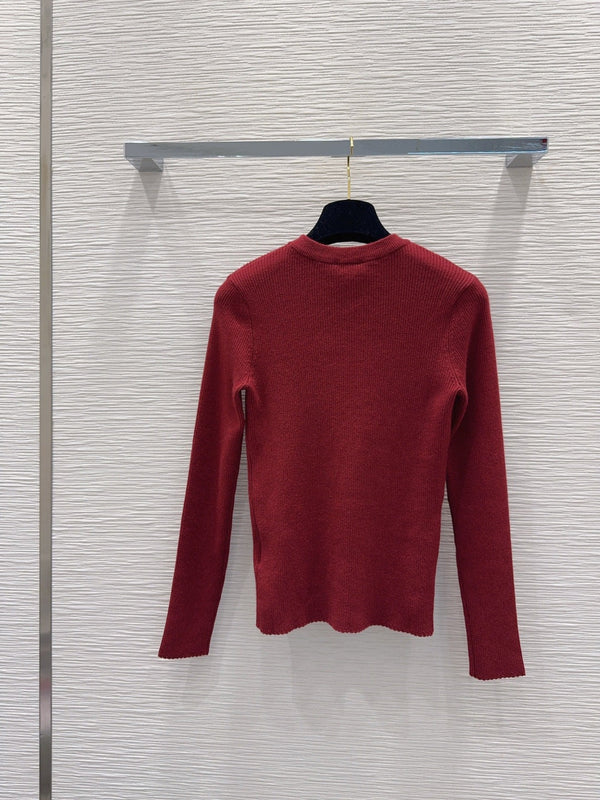 CC Ribbed Knit Crewneck Sweater Wool 426357