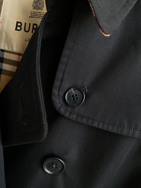 BRR Heritage Short Trench Coat Black Gabardine 427306