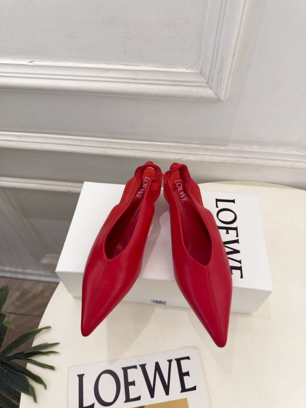 LW 26S Origami Slingback Pumps 4.5cm Red Leather 111584