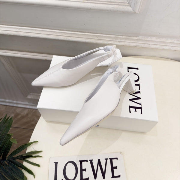 LW 26S Origami Slingback Pumps 4.5cm White Leather 111583