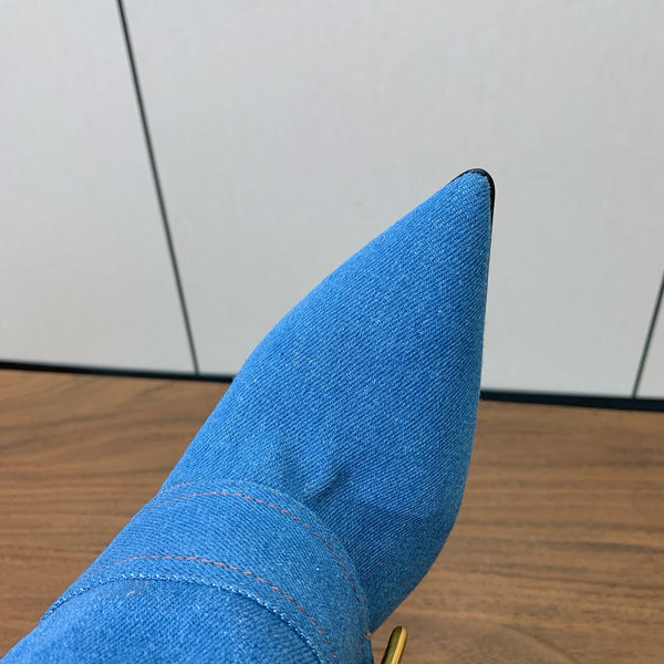 BM 26S Fold-Over Gaiter Boots 8.5cm Blue Denim 111365
