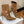 BM 26S Pointed-Toe Boots 10.5cm Gold Logo Buttons Tan Suede & Embossed Leather 111355