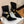 BM 26S Pointed-Toe Boots 10.5cm Gold Logo Buttons Black Suede & Embossed Leather 111354