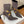 BM 26S Pointed-Toe Boots 10.5cm Gold Logo Buttons Dark Grey Suede & Embossed Leather 111353