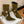 BM 26S Pointed-Toe Boots 10.5cm Gold Logo Buttons Dark Olive Green Suede & Embossed Leather 111351