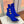 BM 26S Open-Toe Ankle Boots 9.5cm Gold Buttons Stiletto Dark Blue Suede 111320