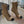 BM 26S Moneta Monogram Lace-Up Boots Peep-Toe Brown Knit 111314