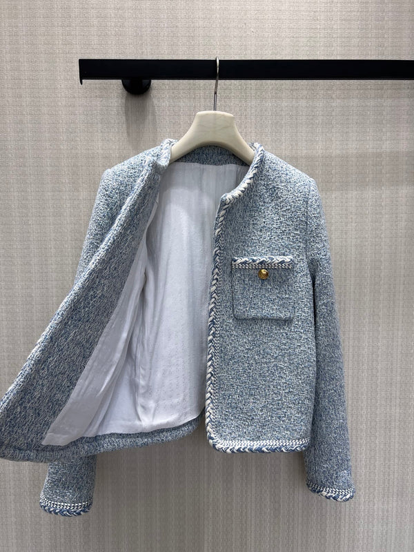CE Jacket Braided Trim Light Blue Wool 430378