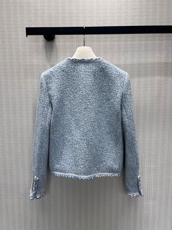 CE Jacket Braided Trim Light Blue Wool 430378