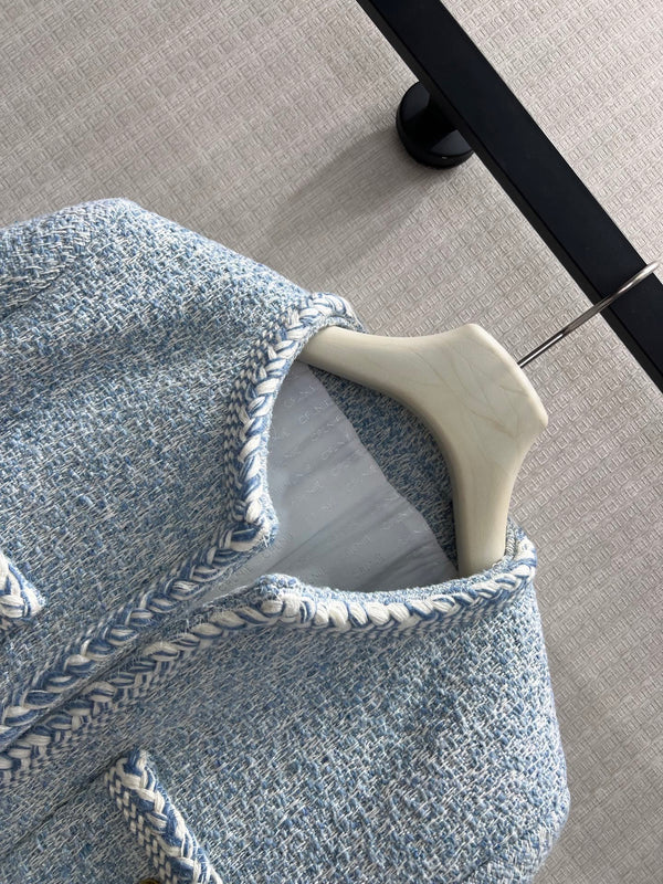 CE Jacket Braided Trim Light Blue Wool 430378