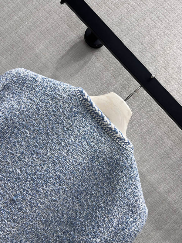 CE Jacket Braided Trim Light Blue Wool 430378