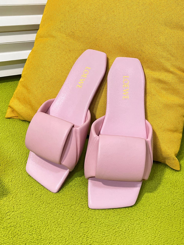 LW 26S Origami Slide Sandals Pink Leather 137668