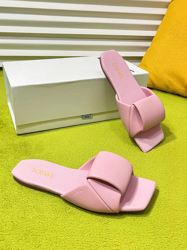 LW 26S Origami Slide Sandals Pink Leather 137668