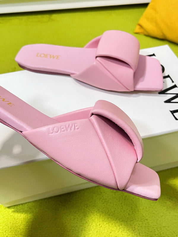 LW 26S Origami Slide Sandals Pink Leather 137668