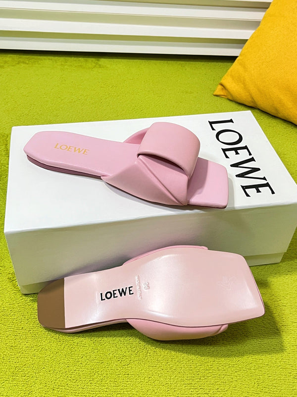 LW 26S Origami Slide Sandals Pink Leather 137668
