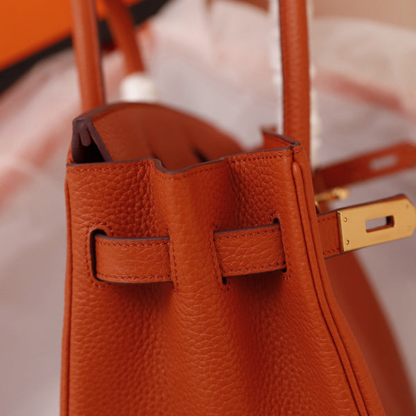 HM BIRKIN BAG 25 FIRE TOGO GOLD HARDWARE