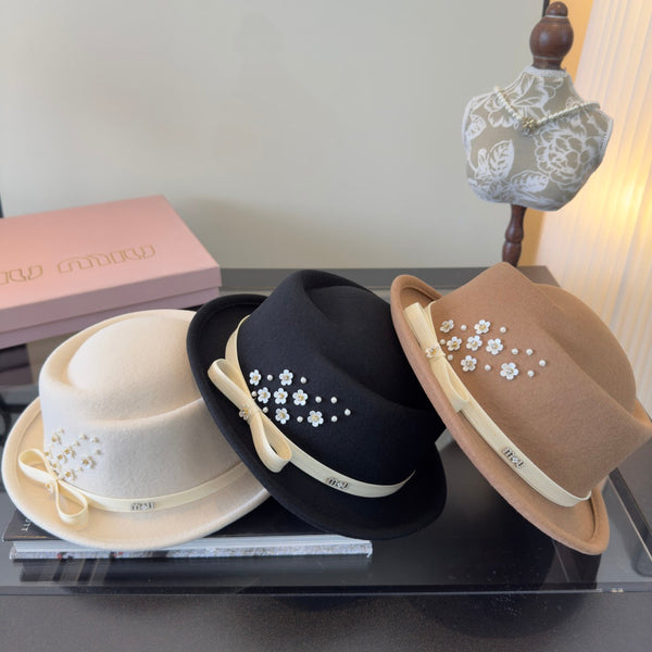 Miu Felt Hat With Ribbon And Flower 477646