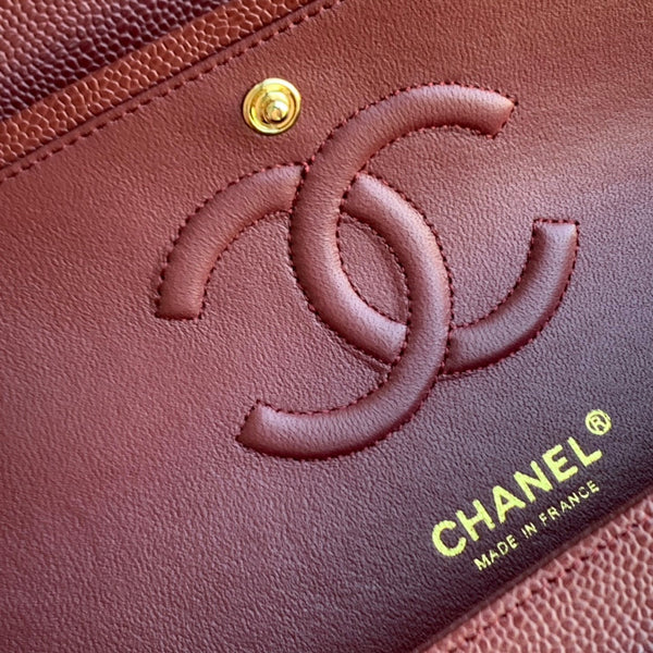 flap bag medium 25 wine caviar ghw