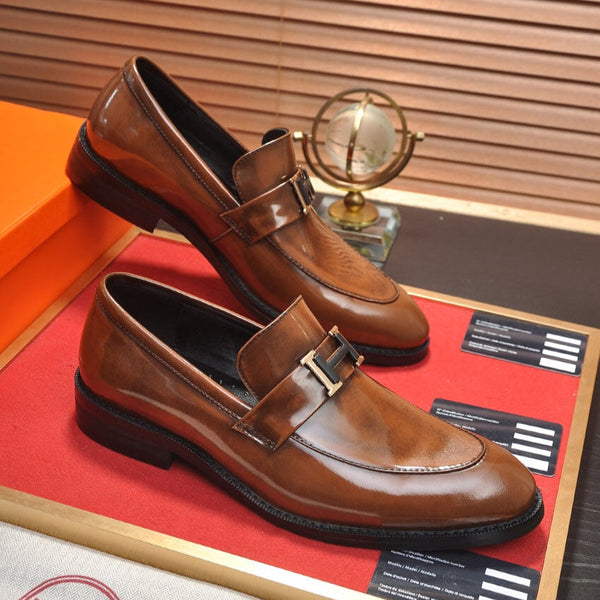 HM Men's Loafer Brown Patent Leather 526111