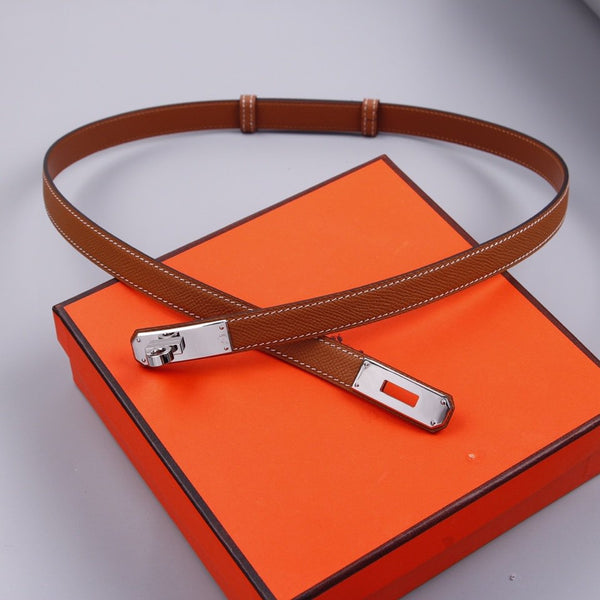 hm kelly belt 18mm gold calfskin silver buckle