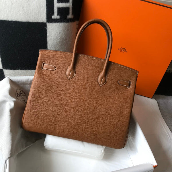 HM BIRKIN 35CM BAG BROWN TOGO GOLD HARDWARE