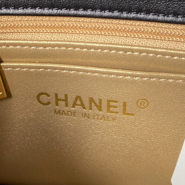 Classic Mini Flap Bag 20cm black lambskin gold hardware