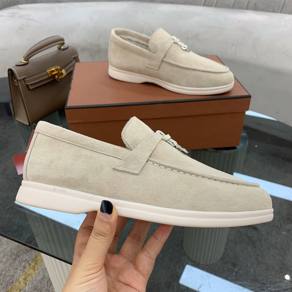 LP 26s Open Walk Loafers 2cm Stucco Suede Shearling SHW 110792