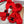 CE Hat Scarf Gloves Set Red Knit Fur 475093