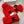 CE Hat Scarf Gloves Set Red Knit Fur 475093