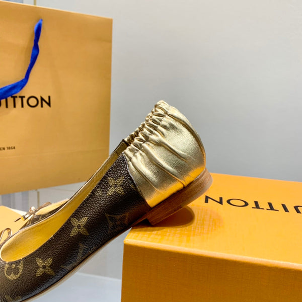 LV Joy Ballerina Dark Brown Mix Yellow Monogram Calfskin