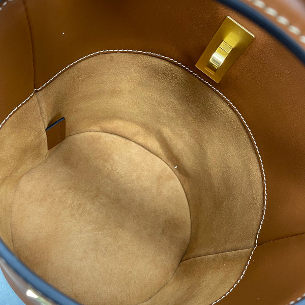 Celine Teen Bucket 16 Bag Brown Calfskin