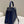 PEEKABOO ISEEU 33 IN NAVY BLUE GRAINED CALFSKIN SILVER HARDWARE