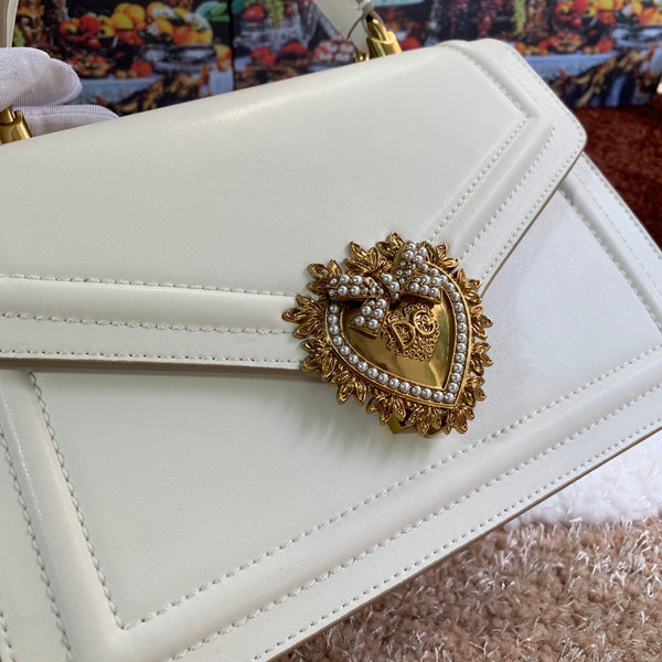 devotion 24 top-handle white calfskin