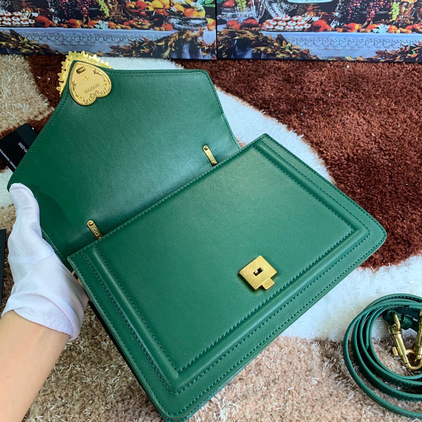 devotion 24 top-handle dark green calfskin
