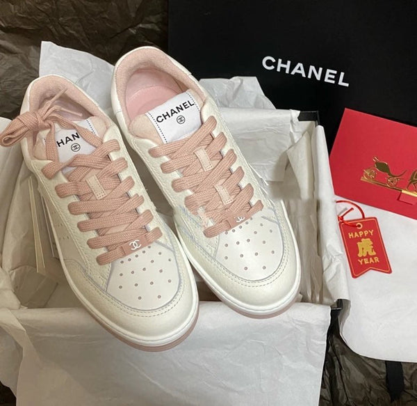 CC 22A Sneaker Pink White Calfskin & Rubber 413921