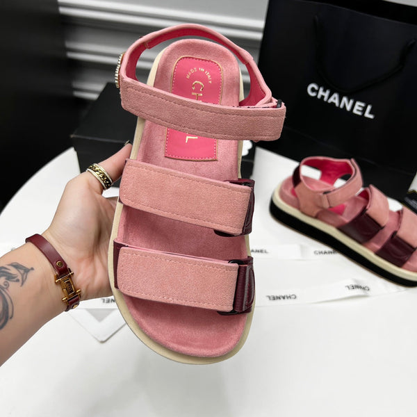 CC 26s Dad Sandal Light Pink Burgundy Leather Suede 867664