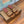 Suitcase Stripe Flat Sandals Brown Maroon Leather