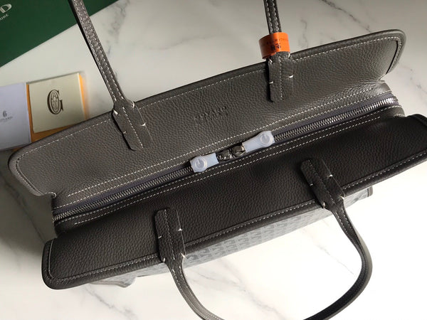 HARDY PM BAG 40 IN GRAY GOYARDINE CANVAS AND TAURILLON LEATHER TRIM