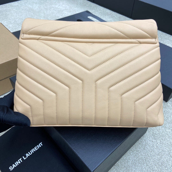 LOULOU MEDIUM 32 CREAM QUILTED LEATHER GOLD HARDWARE