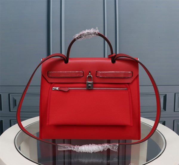 HM HERBAG ZIP 31 RED CANVAS
