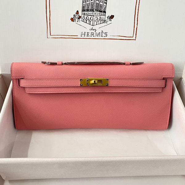 HM Kelly Cut 31 Pink Pastel Epsom Leather Gold Hardware 229065