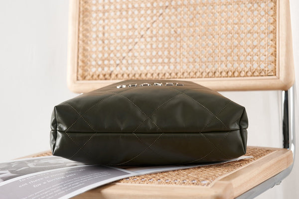 cc 22 hobo olive calfskin silver hardware