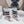 CD Platform Snow Boots White Navy Blue Cowhide Nylon Fabric 539652