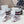 CD Platform Snow Boots White Navy Blue Cowhide Nylon Fabric 539652