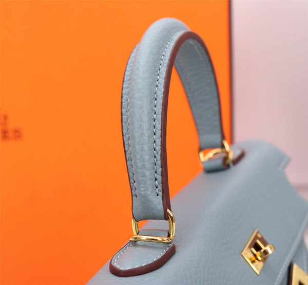 HM KELLY BAG 25 TEMPERED GRAY TOGO GOLD HARDWARE