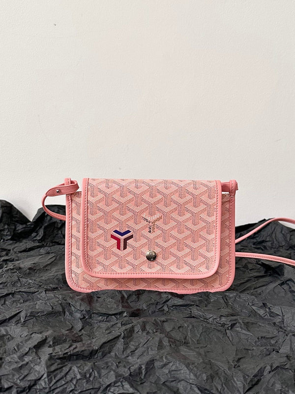 PLUMET POCKET WALLET 20 IN PINK GOYARDINE CANVAS AND LAMBSKIN TRIM