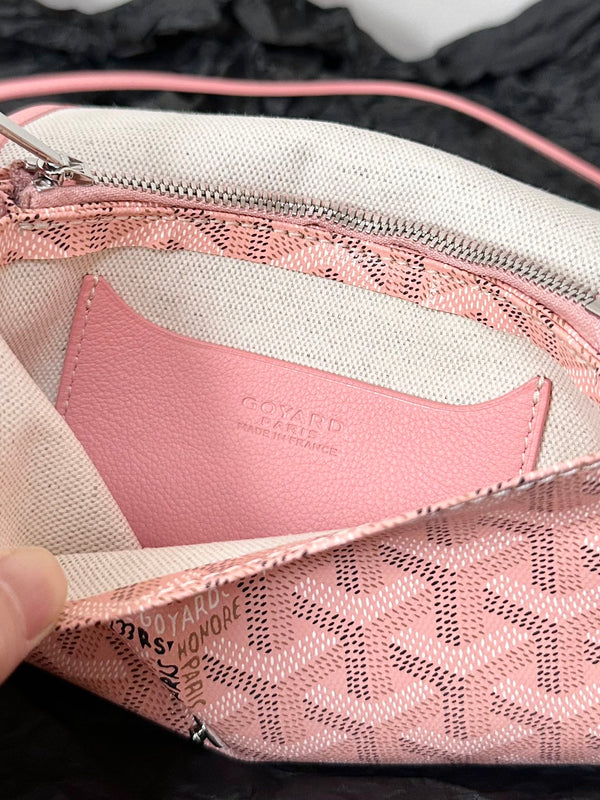 PLUMET POCKET WALLET 20 IN PINK GOYARDINE CANVAS AND LAMBSKIN TRIM